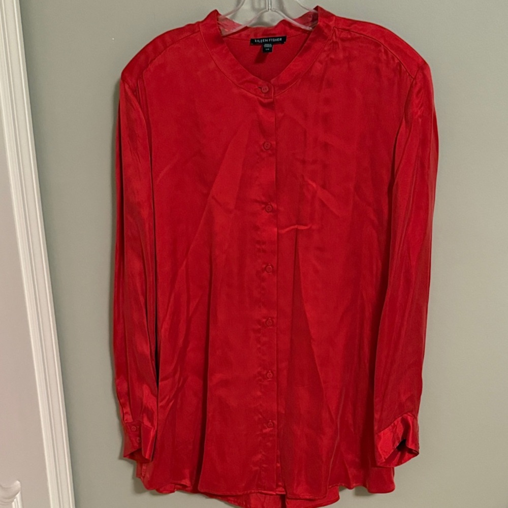 Eileen Fisher Radiant Red Blouse